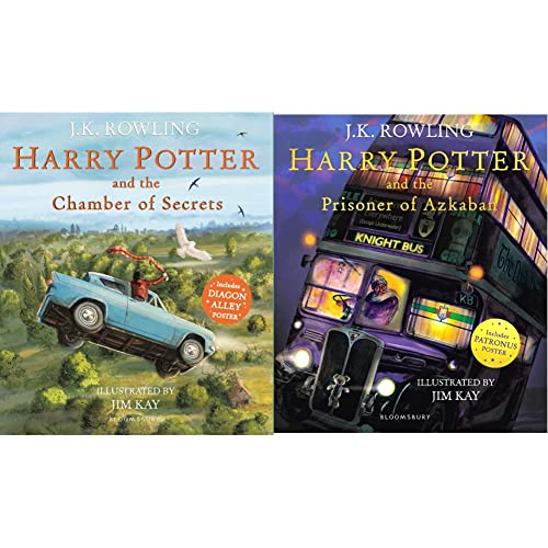 Image of Harry Potter and the Chamber of Secrets: Illustrated Edition (Harry Potter Illustrated Edtn) + Harry Potter and the Prisoner of Azkaban (Set of 2 Books)