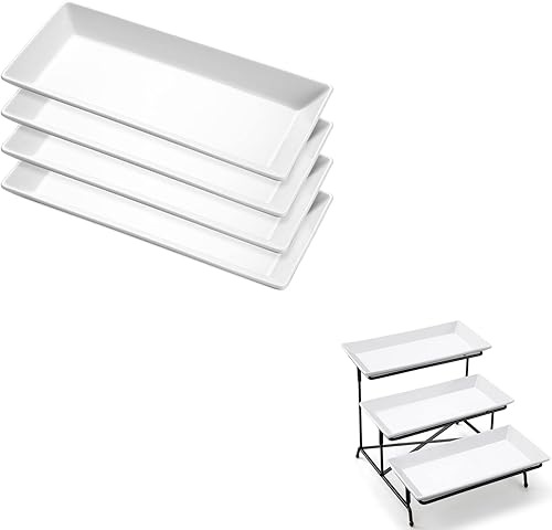 Yedio Platos de porcelana de 14 pulgadas Yedio Bandeja para servir de 3 niveles