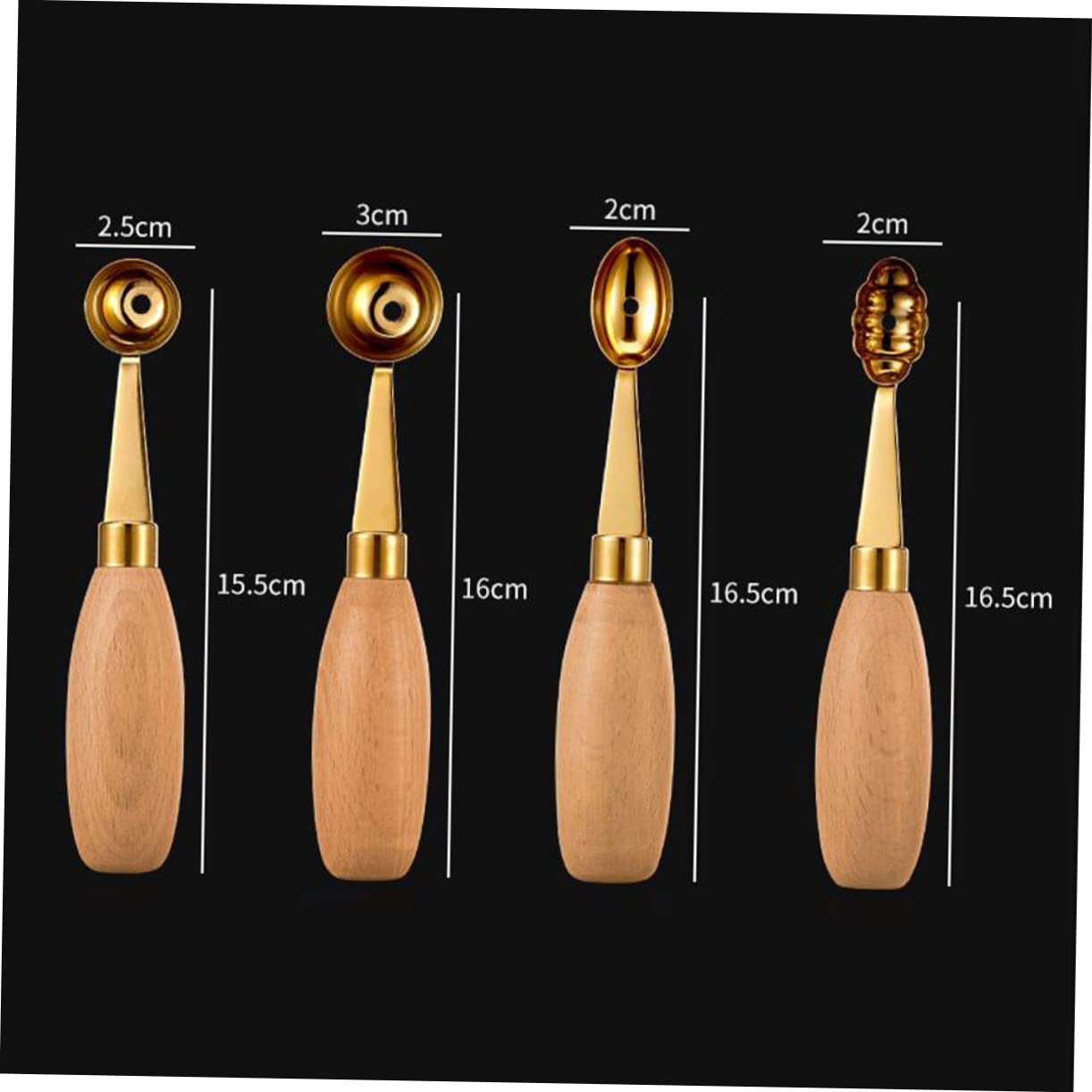 Ciieeo 4pcs Melon Maker Ergonomic Watermelon Spoon Ice Scoop for Melon and Easy to Clean Kitchen Tool