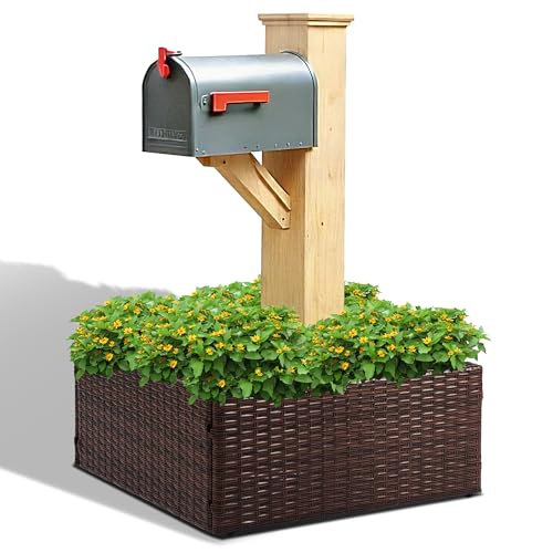 SUNNYPARK Mailbox Post Wrap Planter Box 24x24x12inch