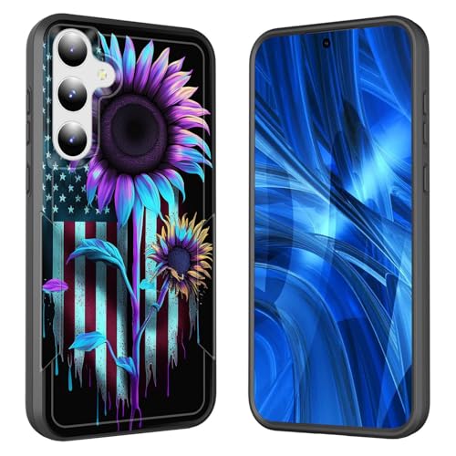 JHYYTUJTYP for Galaxy A55 5G/A35 5G Case,[Military Grade Drop Tested] Heavy-Duty Tough Rugged Shockproof Protective Case for Samsung Galaxy A55 5G/A35 5G 6.6 Inch,American Flag Sunflower - image 1