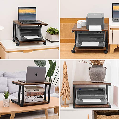 IPARTS EXPERT Desktop Printer Stand, Mobile Printer Stand Organizing Storage with 4 Rolling Wheels