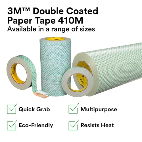 Image of 3M Double Coated Paper Tape 410M, 1 /2 in x 36 yd 5.0 mil (Case of 72)