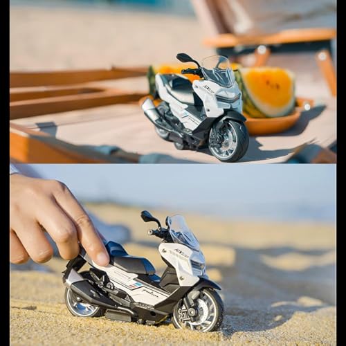 Image of FEXXA Police Motorcycle Toy - Pull Back Motorcycle Toys, Tiny Gift with Music Lighting, Latte Motorcycles Toy for Kids Boys Age 3-8 Year Old [NEW] (PALSAR RX120-WHITE)