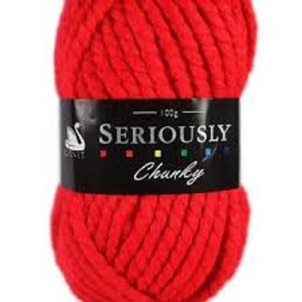 Cygnet SERIOUSLY CHUNKY Knitting Acrylic Yarn / Wool 100g - 1206 Bright Red