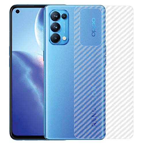 Image of Compatible with Oppo Reno 5 Pro Back Screen Protective Film Carbon Fiber Skin Transparent Screen Guard Sticker