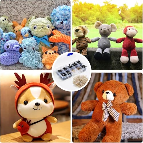 Image of 270 PCS Safety Eyes and Noses for Amigurumi, Stuffed Crochet Eyes with Washers, Craft Doll Eyes and Nose for Teddy Bear Crochet Toy Stuffed Doll and Plush Animal Gifts (270 PCS Safety Eyes)