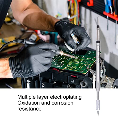 Image of AUNMAS Copper Solder Tips, Soldering Iron Tip Fast Temperature Recovery Easy to Install Electroplating Compact Size for Welding Station C210-I