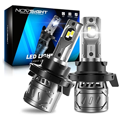 NOVSIGHT H13/9008 LED Headlights Bulbs, 60W 13000LM Bright Dual Hi/lo Beam LED Headlights Conversion Kit, 6500K White, Plug and Play Easy Installation Halogen Replacement, Pack of 2