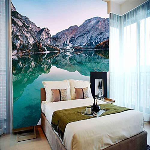 Canevas papier peint 3D paysage lac vert décoration murale haut de gamme - 5