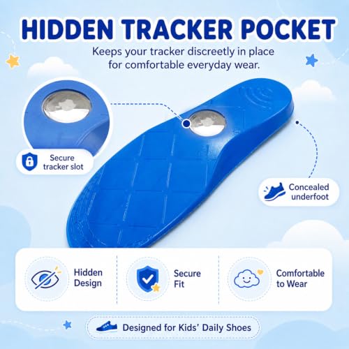 Image of Kids Tracking Insole for Air Tag Shoes Insert for AirTag Holder Case | undetectable hidden gps tracker for older people toddler children pocket