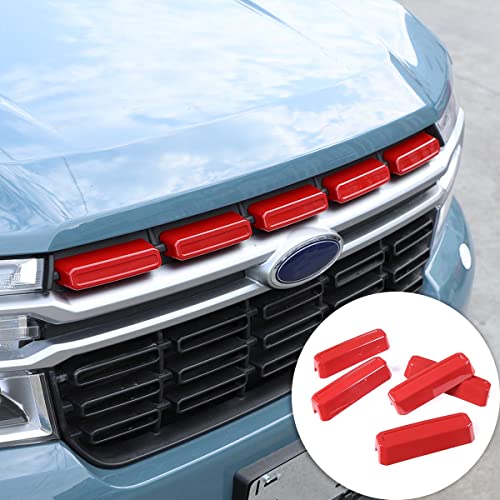 Image of Ford Maverick 2022 Front Bumper Grille Covers - Compatible Mesh Inserts Trim, Clip-in Grille Guard, Air Inlet Vent ABS Accessories