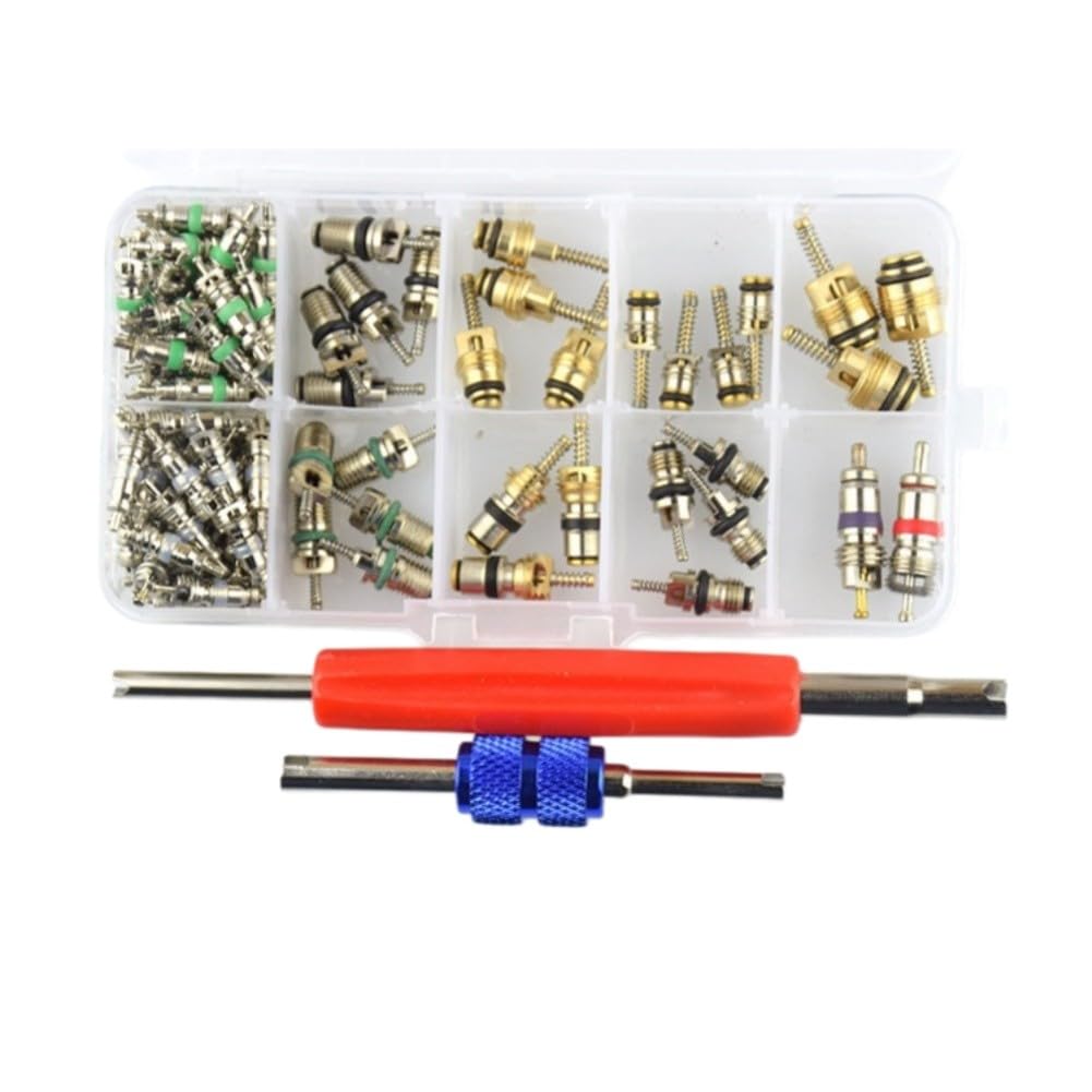 Kit de réparation de climatisation de voiture 494 pièces avec joints toriques, noyaux de valve et bouchons anti-poussière pour entretien de voiture AC