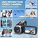 Peryoua Camcorder Video Camera 4K HD 80MP Vlogging Camera for YouTube IR Night Vision Camera 18X Digital Zoom 3.0 IPS Screen Video Recorder with 32GB SD Card, 2 Batteries, Remote Control