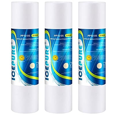 ICEPURE 10"X2.5" 5 Microns Whole House Sediment RO System Water Filter Replacement for Any 10 inch RO Unit,Dupont WFPFC5002, Aqua Pure AP110, Culligan P5,GE FXUSC, Whirpool WHKF-GD05,PP10-05,3PACK