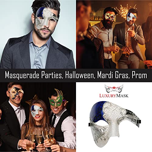 image for Luxury Mask Half Face Masquerade Mask For Men Phantom Of The Opera Mas
