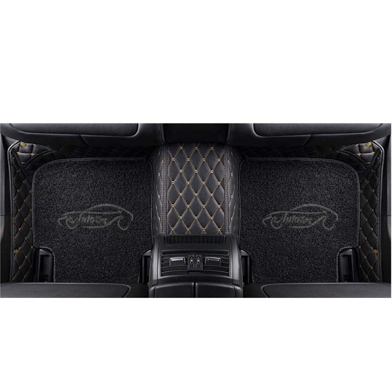 Image of Superior 7D Car Floor Mat Full Set for Mahindra XUV 3XO, 7 Layer Protection Mats, Luxury Leather with Noodle /Curly Car Foot Mat with Heal Pad, Anti-Skid & Waterproof Black Beige