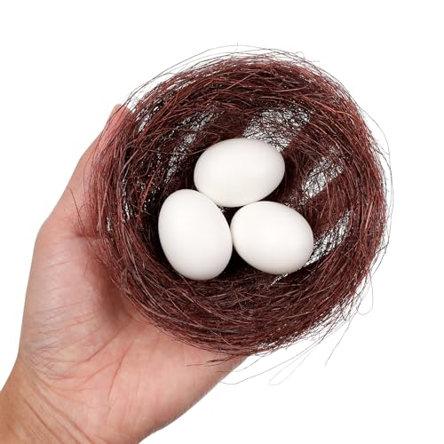 HANABASS 20 Pcs Artificial Bird Nests 4.7 Inch Empty Woven Nest Decor for Easter Crafts Spring Table Centrepiece Photography Props Garden Ornament - Image 2