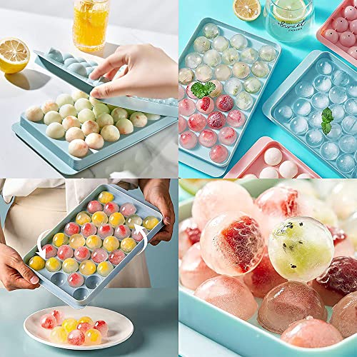 IRYNA Mini Ice Ball Maker 1Pcs 33-Cell Ball Ice Cube Moulds, Mini Sphere Ice Cube Mould for Freezer Easy Release, Circle Ice Cube Moulds for Cocktail, Whiskey, Coffee(Blue) - Image 6
