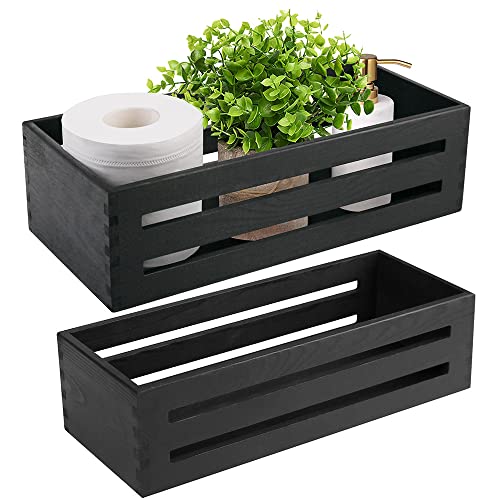 LotFancy-Bathroom-Decor-Box-2-Pack-Wooden-Toilet-Paper-Holder-Black-Toilet-Tank-Basket-Back-of-Toilet-Storage-Basket-Farmhouse-Toilet-Tank-Topper LotFancy Bathroom Decor Box 2 Pack Wooden Toilet Paper Holder Black Toilet Tank Basket Back of Toilet Storage Basket Farmhouse Toilet Tank Topper