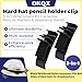 OKQX 2 Pack Hard Hat Pencil Holder Clip | 3-in-1 Attachment for Carpenter Pencils, Markers & Headlamp Bands |Reinforced Nylon Accessory Fits Both Sides of Hard Hats for Woodworkers Black
