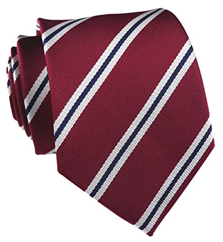 Image of Elfeves Men's Modern Striped Patterned Formal Ties College Daily Woven Neckties