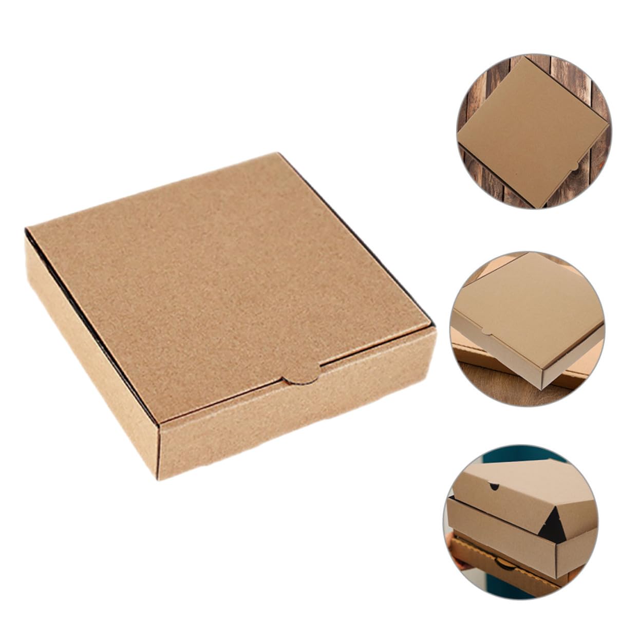 ERINGOGO Boite Pizza Mini en Papier Carré, Paquet de 10pcs, Design Élégant et Compact, pour Fête et Présents Artisanaux