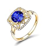 ❀ TANSANIT RING MIT DIAMANT: Tansanit: 1.245ct; Diamant: 0.26ct; Mit Zertifikat.