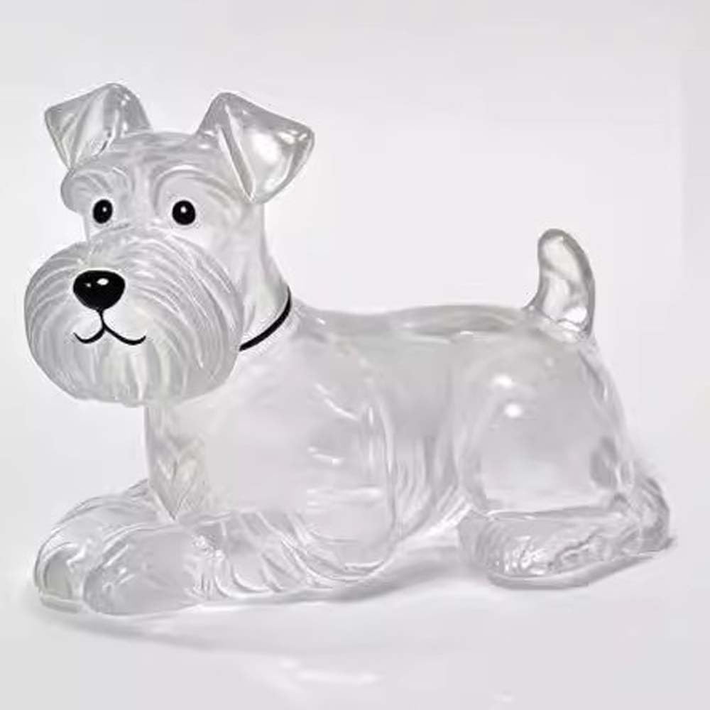 Dog Hair Collector Keychain, Waterproof Pet Charm Memorial Storage Box, Transparent Grooming Pet Hair Keychain(Schnauzer)