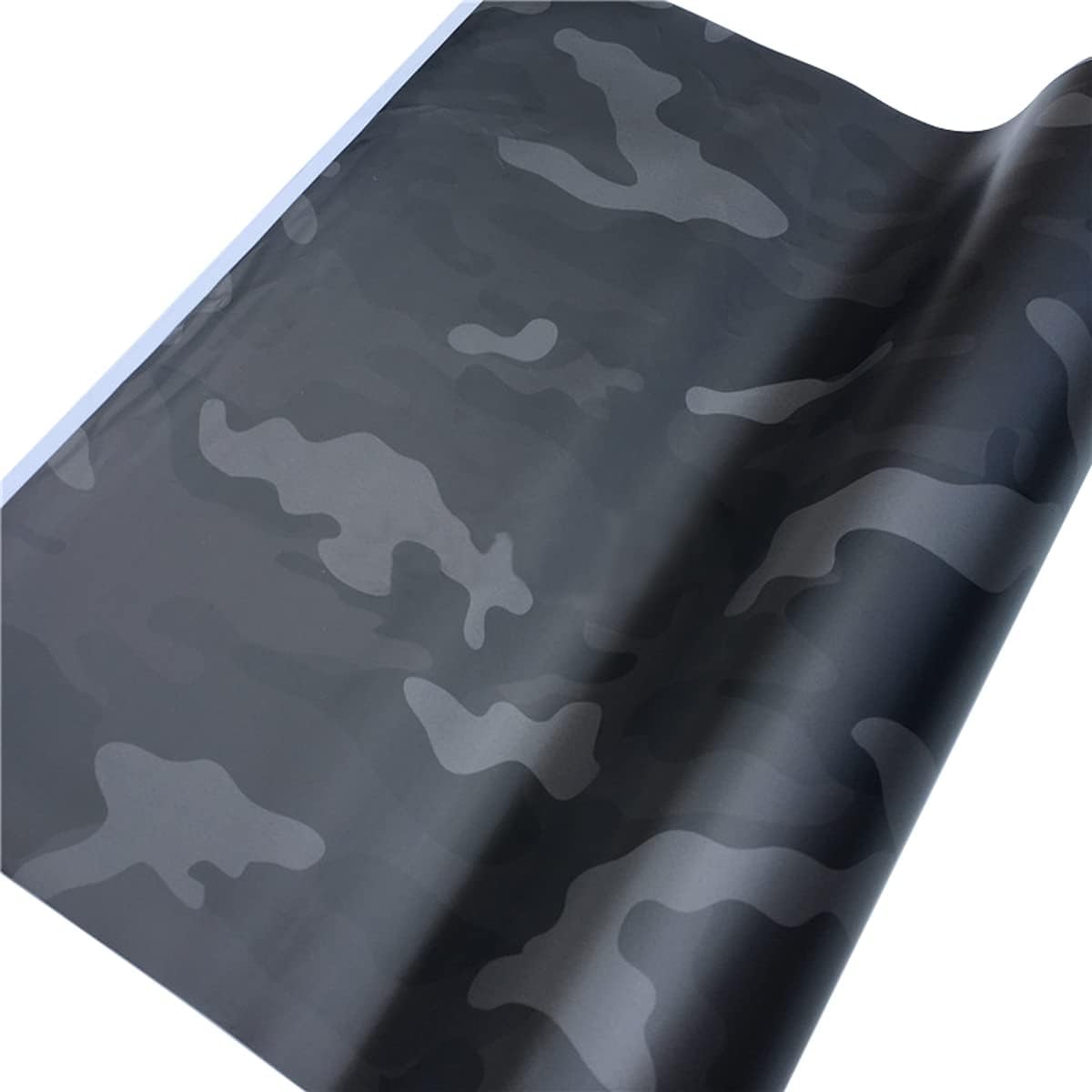Queenbox 11.8x59.8in PVC Self-Adhesive Camo Car Protective Film Wrap Sticker Vinyl Film, Black
