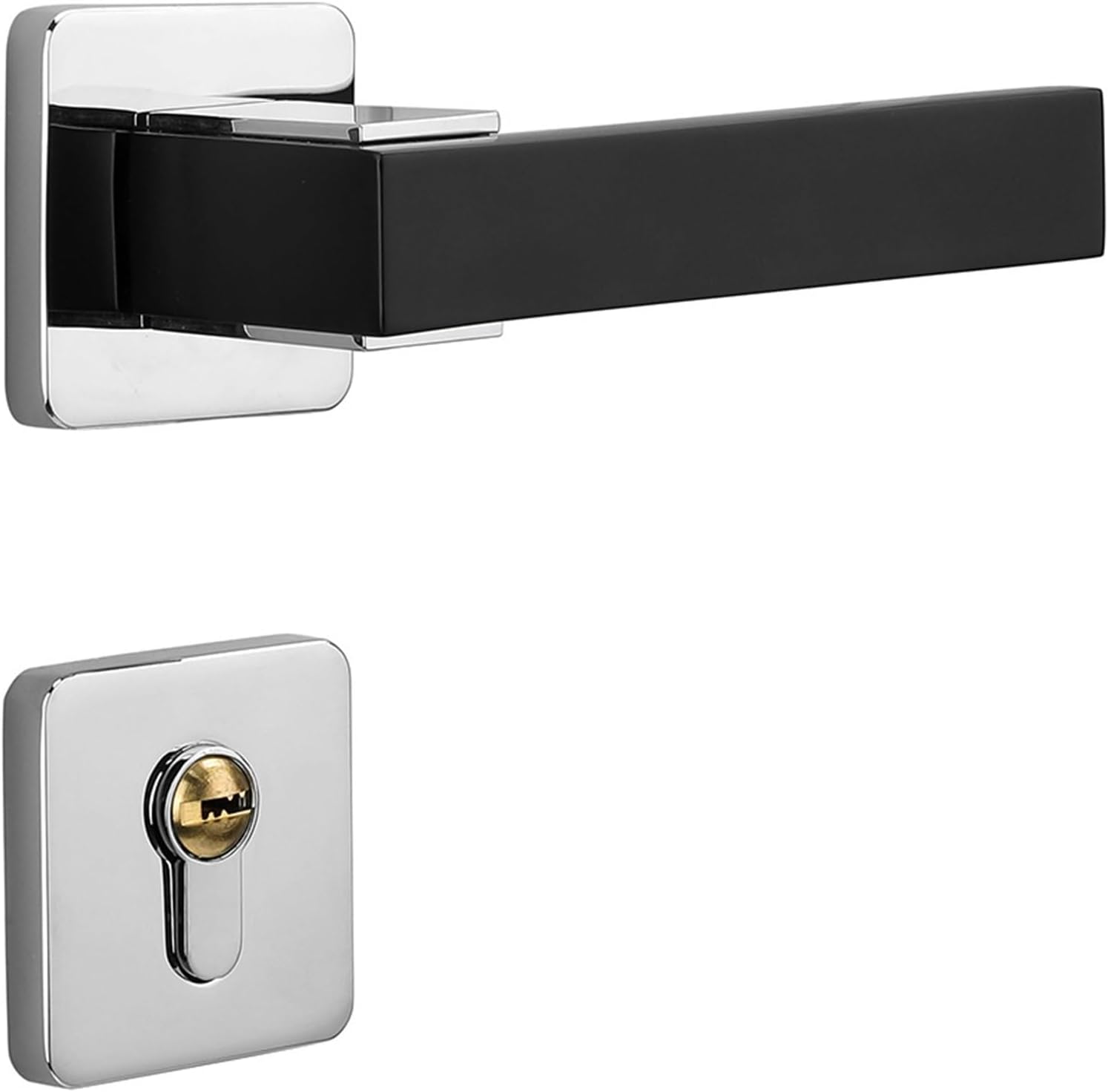 Modern Simple Door Lock Indoor Bedroom Door Lock Bright Chrome Household Split Door Lock Magnetic Silent Room Door Lock
