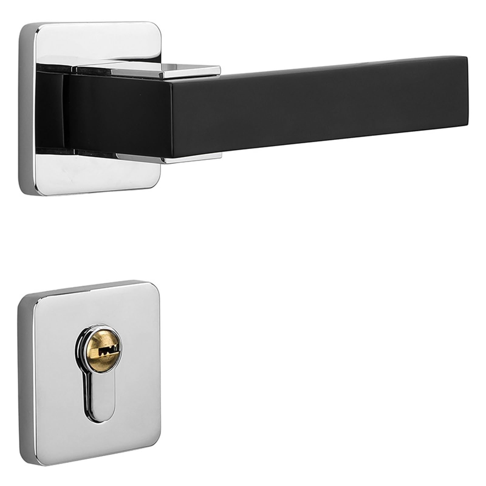NYRXRYTCA Modern Simple Door Lock Indoor Bedroom Door Lock Bright Chrome Household Split Door Lock Magnetic Silent Room Door Lock