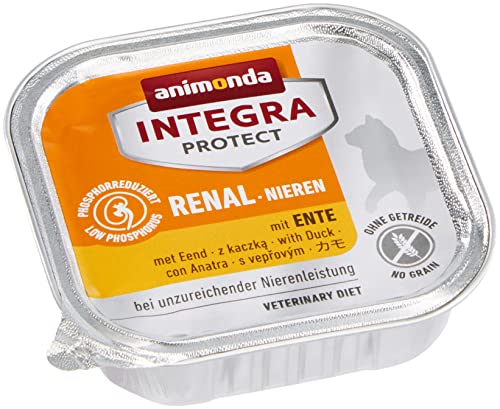 animonda INTEGRA PROTECT Katzenfutter nass Renal (Nieren) Ente (16 x 100g), vom Tierarzt empfohlen bei Niereninsuffizienz, mit Veterinären entwickeltes Diätalleinfutter für erwachsene Katzen