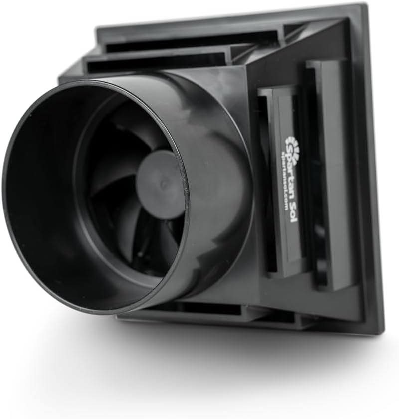 Solar Ventilation Fan - Universal Fit for 3” and 4” Pipes - Portable Exhaust Fan For Porta Potty, Sheds, Dog Houses, Green Houses - Compact size 6”x6”x4.5”