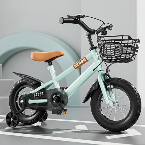 Ailgely 14 Zoll Kinderfahrrad für Mädchen im Alter von 3–7 Jahren Kleinkinderfahrrad mit Stützrädern Prinzessin Kinderfahrrad mit Korb Kleinkindfahrrad Fahrräder – Bild 4