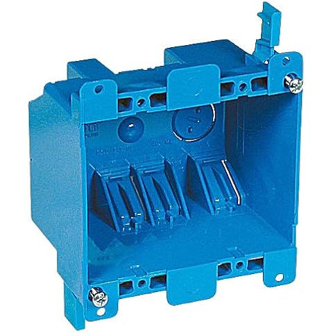 Carlon B225R-UPC Switch/Outlet Box, Old Work, 2 Gang, Blue 3 Pack, 2" Cover