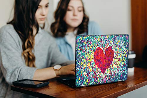 Image of Galaxsia Geometrical Heart Vinyl Laptop Skin Sticker Cover Decal Protector Fits for All Laptop Brand Models of Size 15.6 Inches.