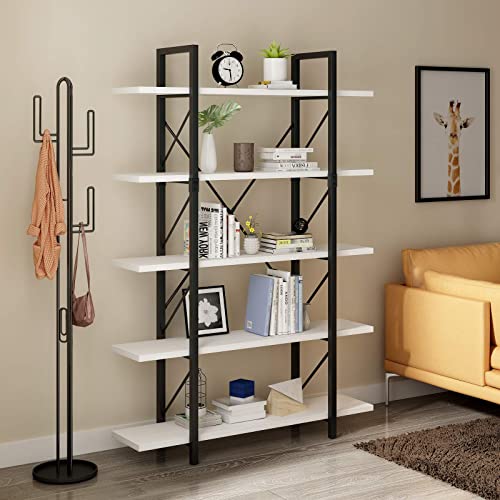 Yitahome 5 Tier Bookshelf, Freestanding 5 Shelf Bookcases And Bookshelves, Modern Minimalist Furniture Open Display Storage Shelves Books Organizer For Living Room Bedroom Home Office, White #TOP10