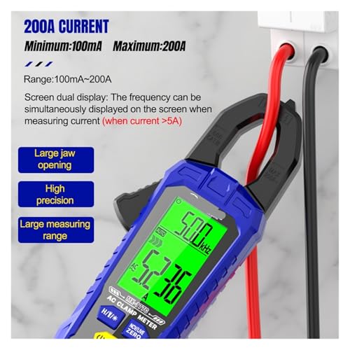 Clamp Meter Digital Multimeter True RMS AC/DC Current & Voltage, Capacitance, Resistance, Frequency(MX-177B) miniatura 2