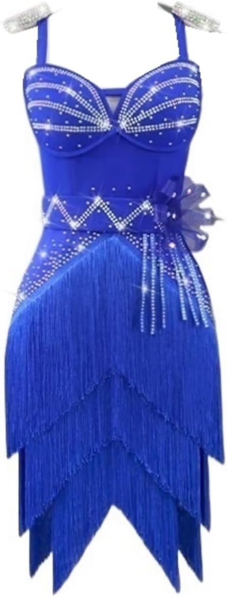 社交ダンスドレススタンダード 青と白のグラデーション 社交ダンス用 社交ダンスドレススタンダード 青と白のグラデーション 社交ダンス用