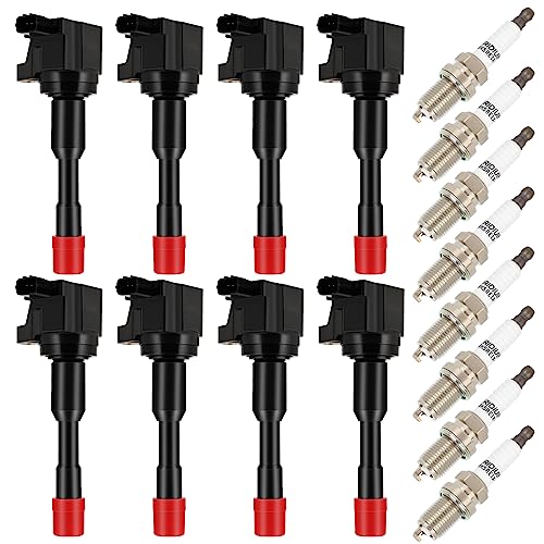 OCPTY 8-Pack Ignition Coils & Iridium Spark Plugs – Compatible with 2003-2005 Honda Civic Hybrid 1.3L (UF-374, UF-373)