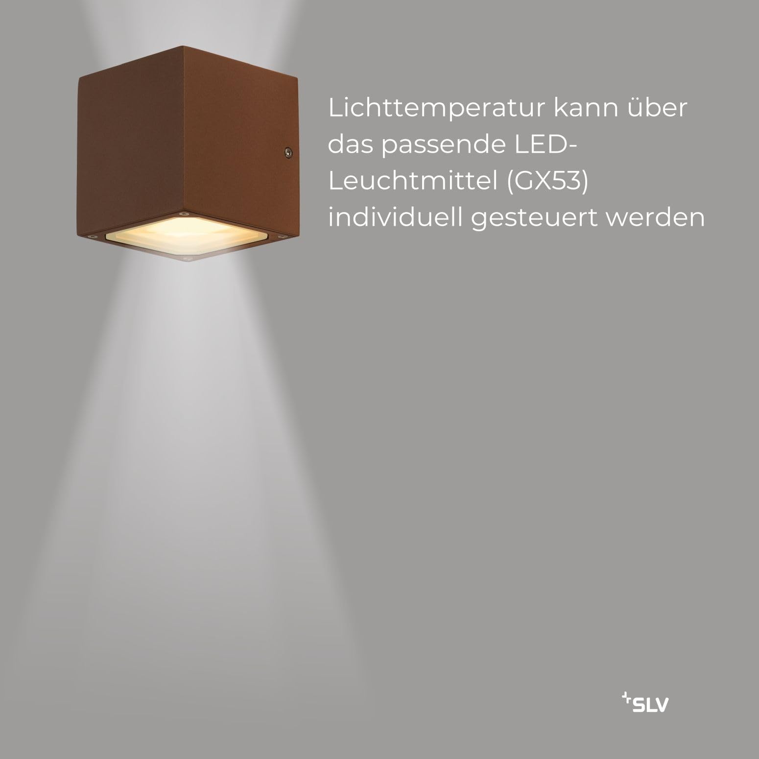 SLV SITRA CUBE Wandleuchte, rostfarben, 2xGX53, max. 2x9W