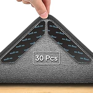 Teppich Antirutschunterlage,30 Stück Teppichgreifer Antirutschmatte,Waschbar Wiederverwendbar Antirutschmatte,Anti Rutsch Teppichunterlage für Hartholzböden, Teppiche und Matten