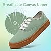 sharllen Ladies Canvas Shoes Women Low Top Sneakers Unisex Classic Lace Up Trainers for Men Canvas Plimsolls Pumps Casual Tennis Shoes(Green Brown 270) #2