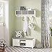 Haotian Shoe Storage Bench Entryway, White Window Bench with Cushion, Living Room Ottoman Bench, Small Shoe Cabinet Behind Doorway, Mudroom Hallway Bedroom FSR35-W
