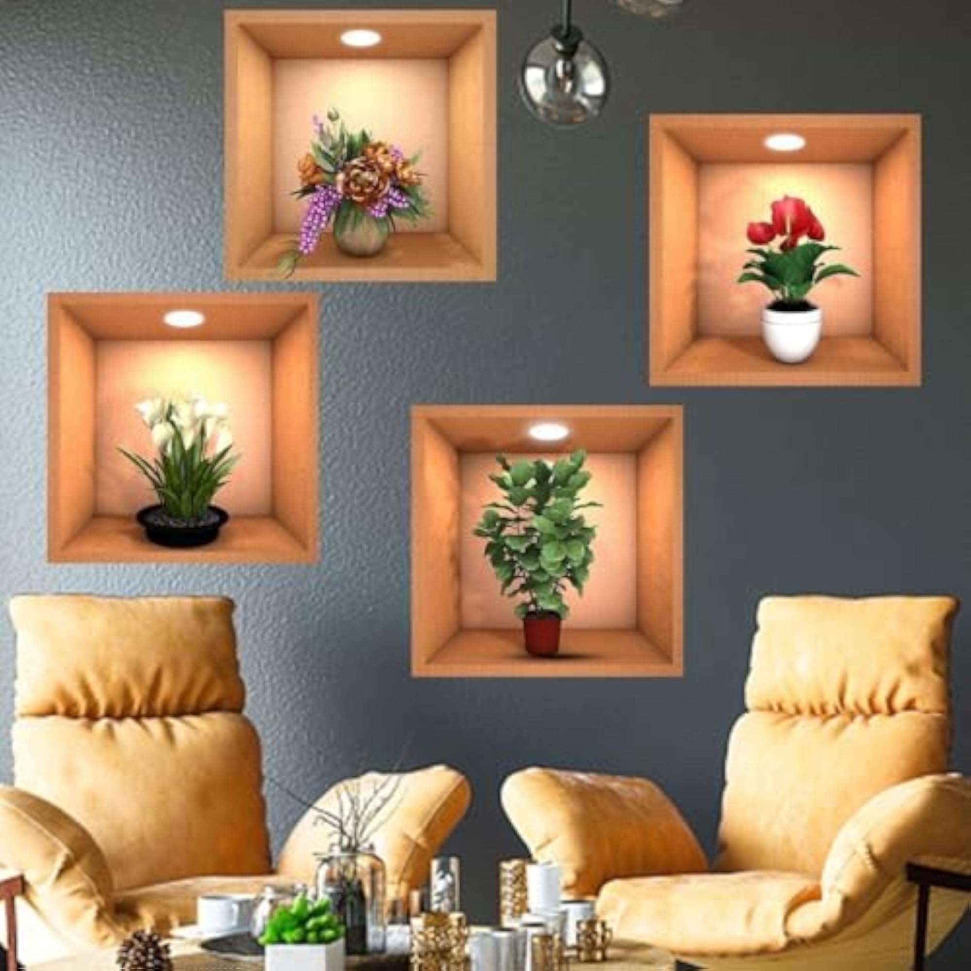 3D Vase Wall Stickers Flower Pot