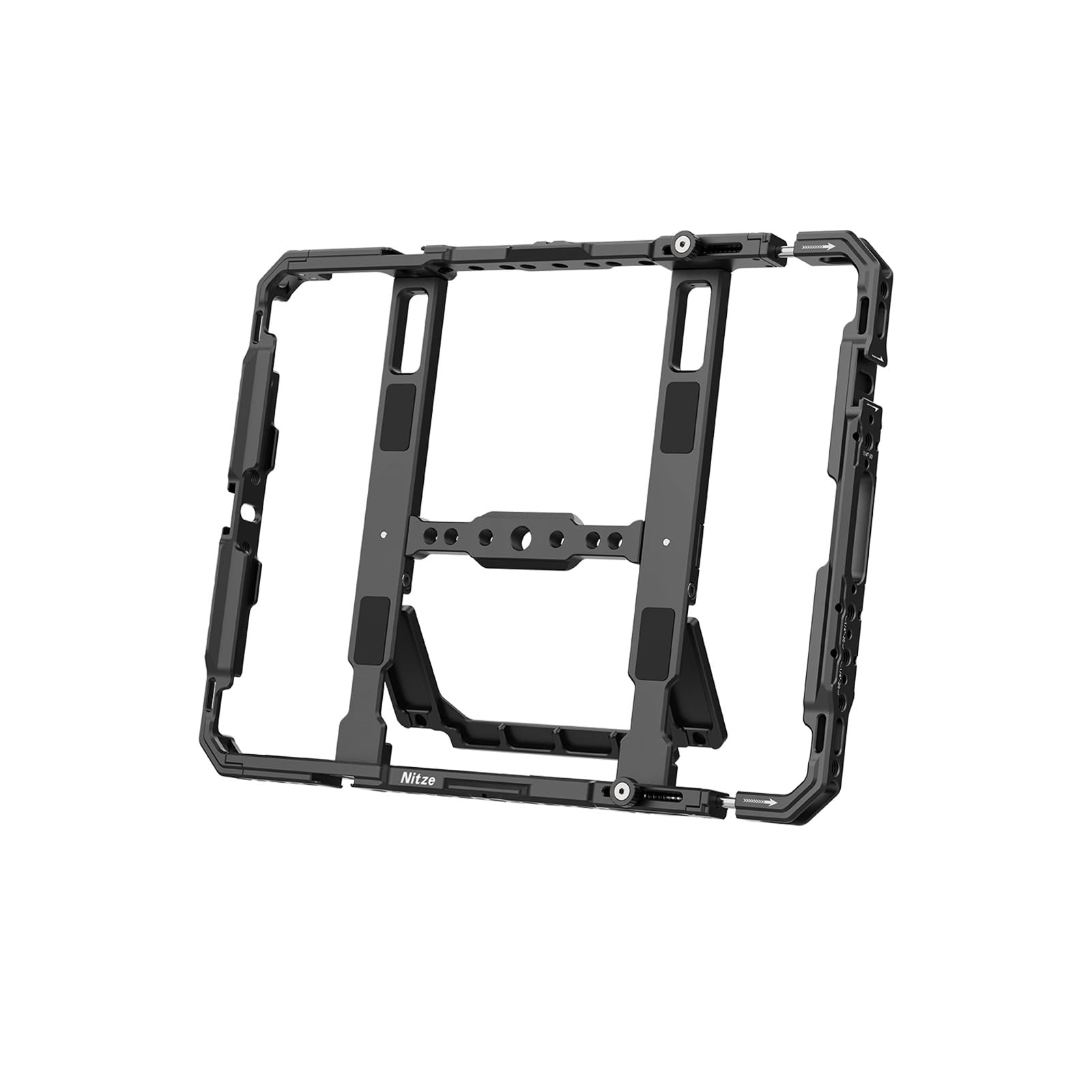 Nitze Uchwyt na klatkę na tablet z szynami NATO, regulowany 25-27.3 cm, wbudowana zimna stopka, kompatybilny z ekranem 9-11 cali