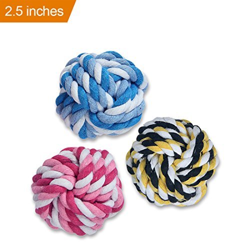 MAOMAO Dog Rope Toy Durable Chew Knot Ball for Aggressive Puppy Pets(Pack of 3)-2