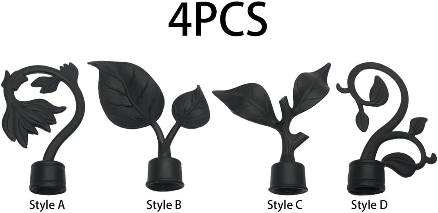 4 Pieces Curtain Rod End Caps Pole Finials(Style A)
