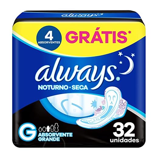 Always Absorvente Noturno Noites Tranquilas Seca Com Abas 32 Unidades